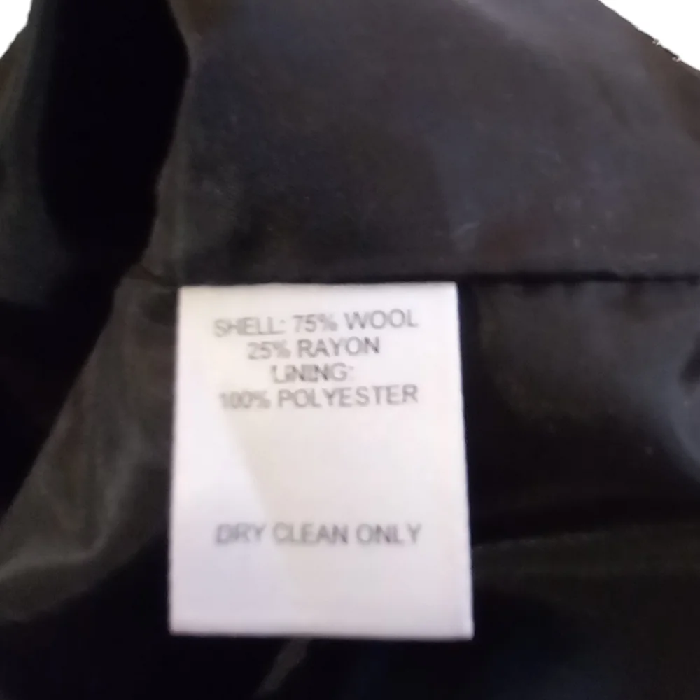 Vintage Wool Tweed Suit Black and White Herringbone Check 12/14 - Picture 7 of 7